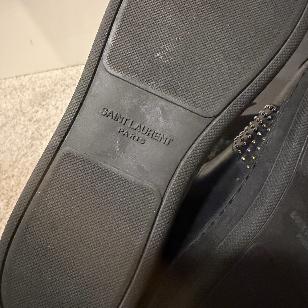 Saint Laurent (YSL) Black Leather Studded Sneakers size 7 - Picture 8 of 15